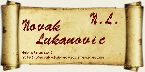 Novak Lukanović vizit kartica
